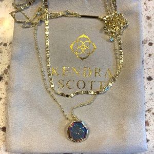 Kendra Scott double chain Drusy necklace